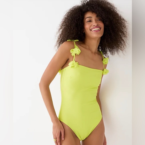 NWT J Crew flower-strap one-piece swimsuit - Picture 1 of 8